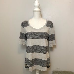 Athleta 3/4 Sleeve Stripe Top